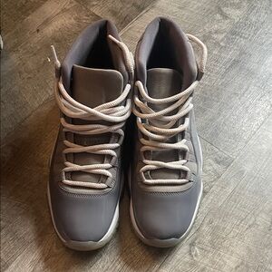 Jordan Gray and White Sneakers